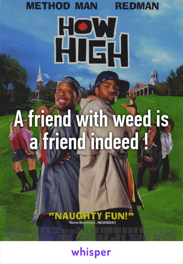 A friend with weed is a friend indeed ! 