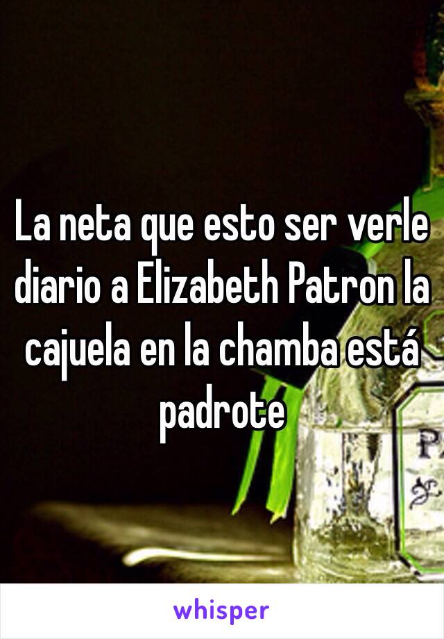 La neta que esto ser verle diario a Elizabeth Patron la cajuela en la chamba está padrote