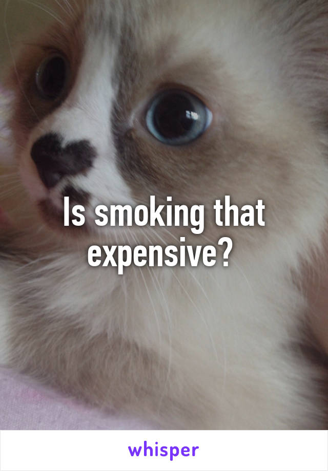 Is smoking that expensive? 