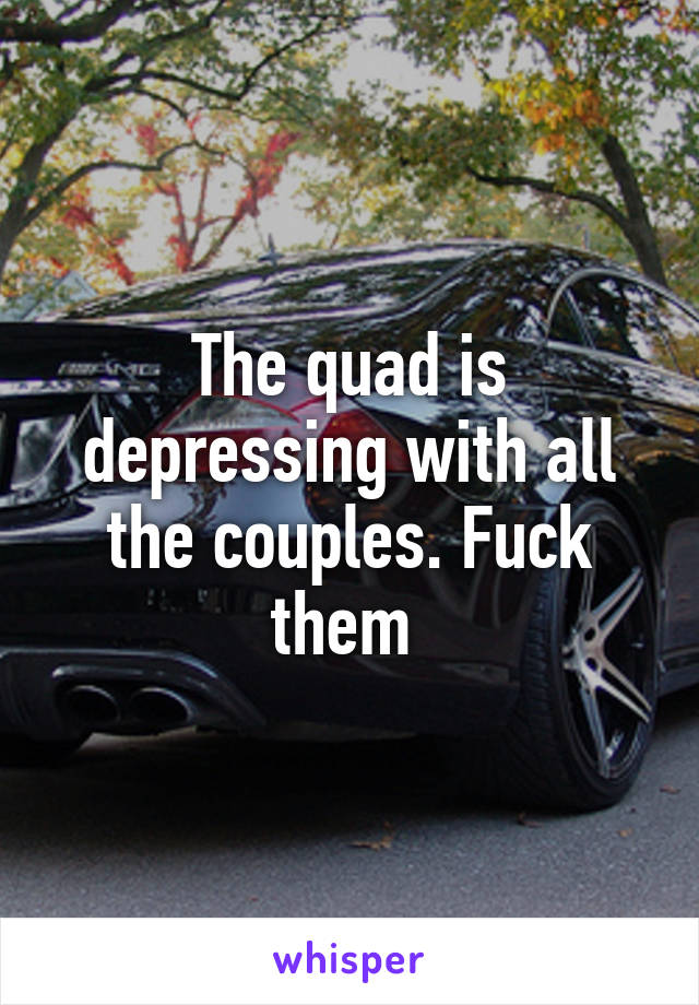 The quad is depressing with all the couples. Fuck them 