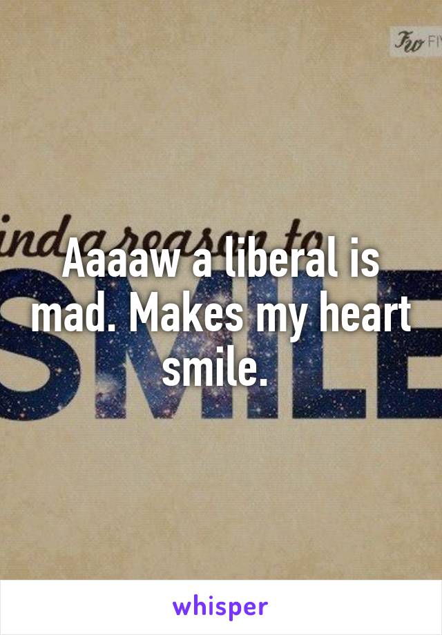 Aaaaw a liberal is mad. Makes my heart smile. 