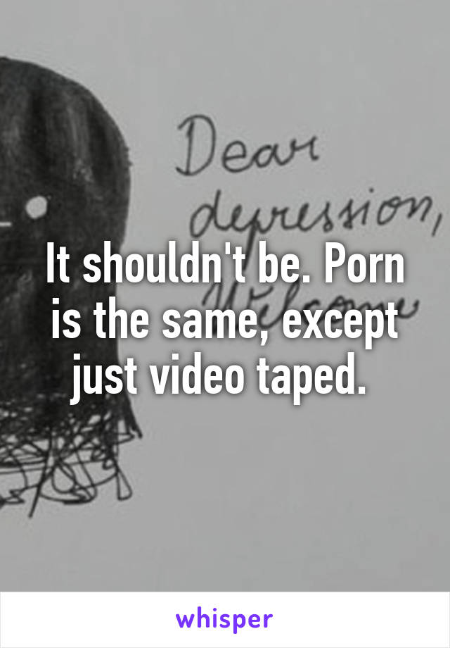 It shouldn't be. Porn is the same, except just video taped. 