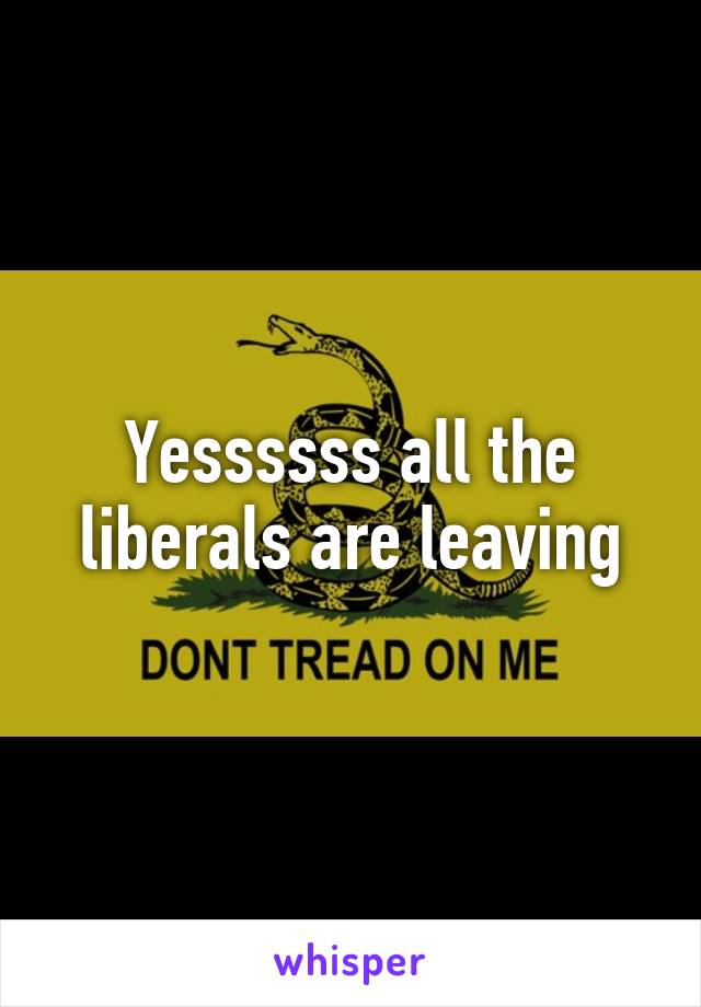 Yessssss all the liberals are leaving