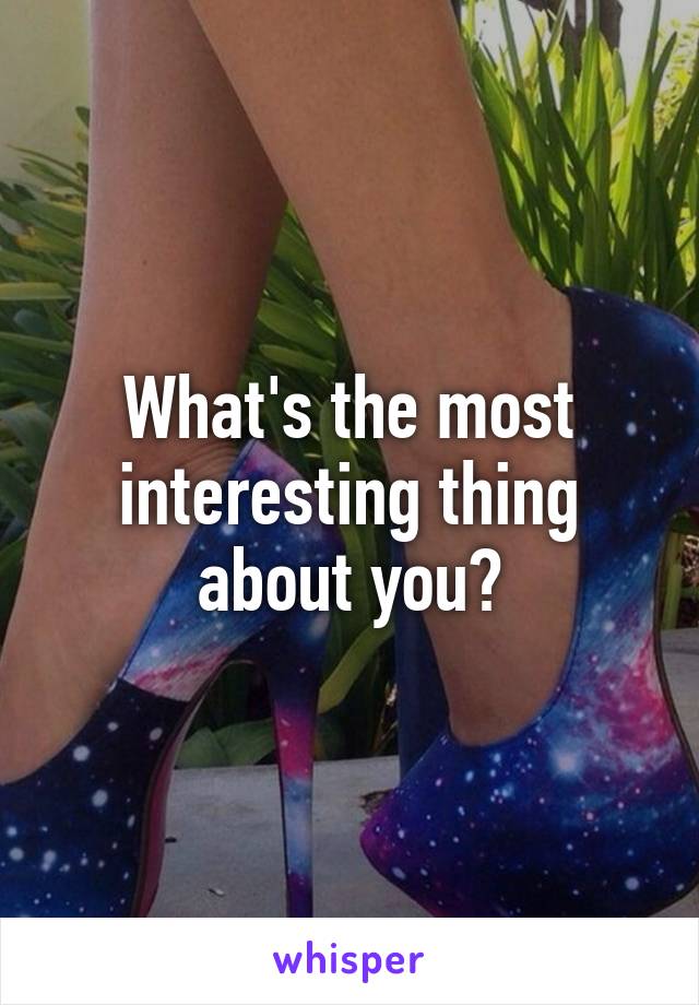 What's the most interesting thing about you?