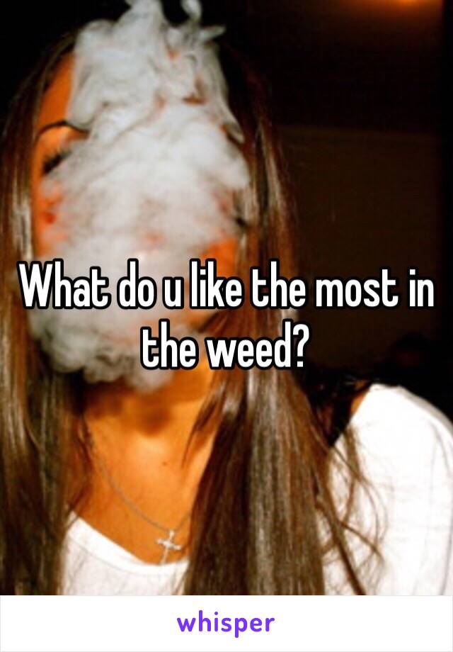 What do u like the most in the weed? 