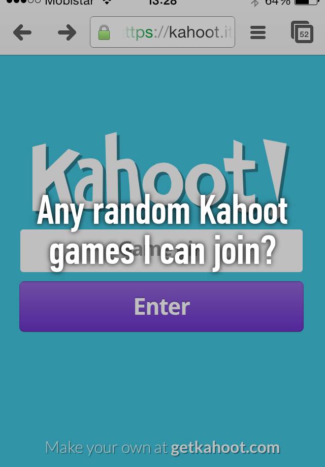 Any random Kahoot games I can join?