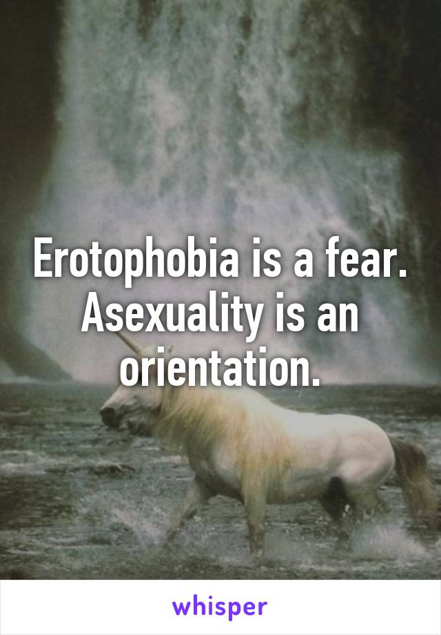 Erotophobia is a fear. Asexuality is an orientation.