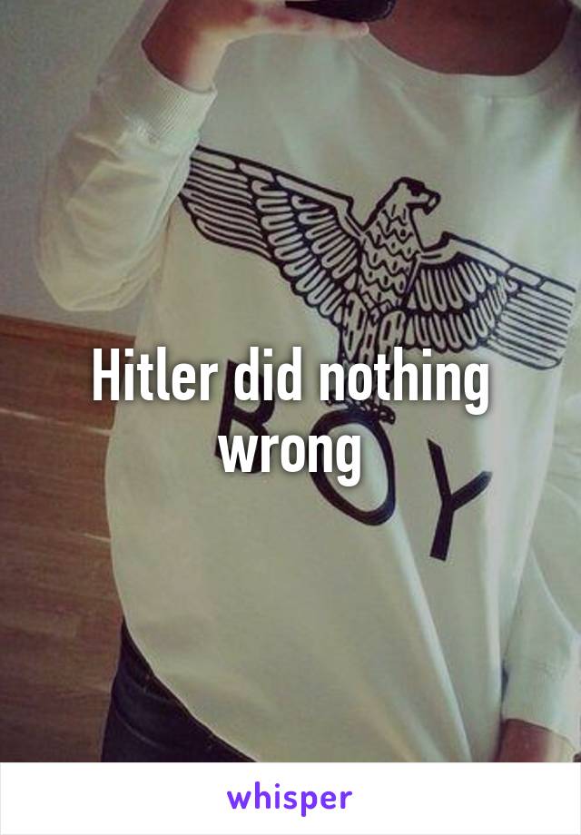 Hitler did nothing wrong