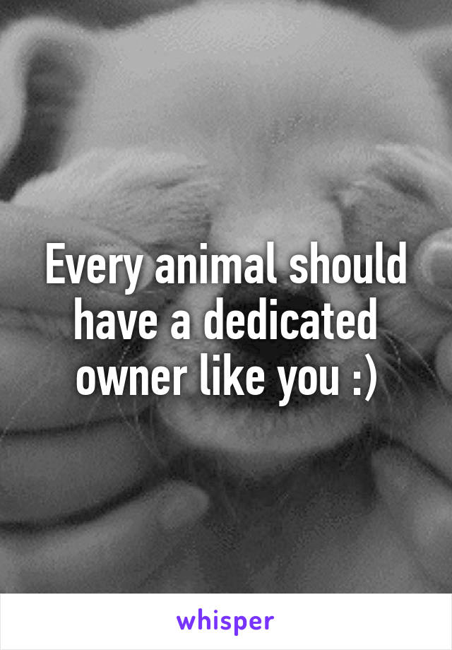 Every animal should have a dedicated owner like you :)