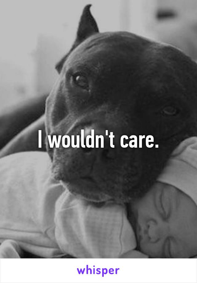 I wouldn't care.