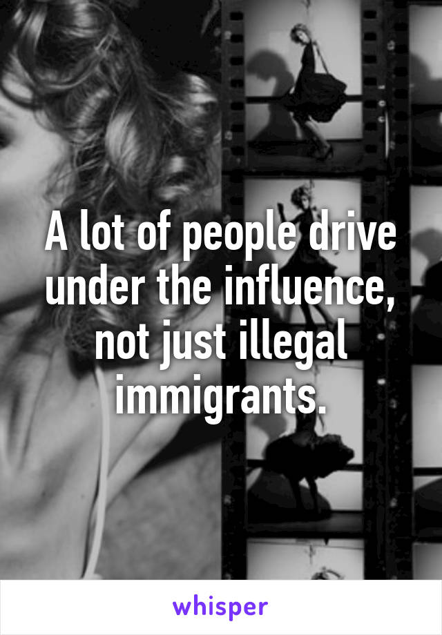 A lot of people drive under the influence, not just illegal immigrants.