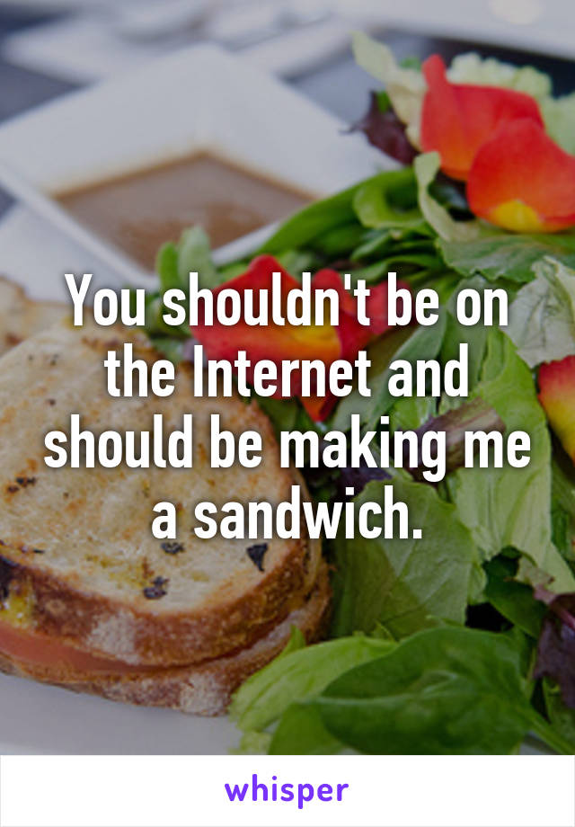 You shouldn't be on the Internet and should be making me a sandwich.