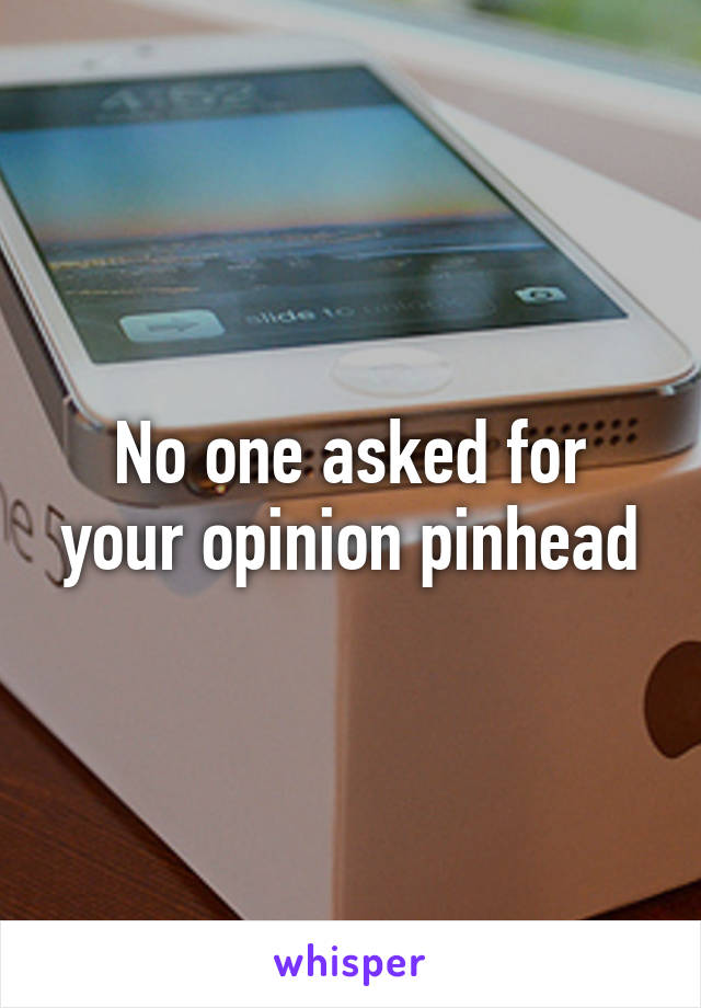 No one asked for your opinion pinhead