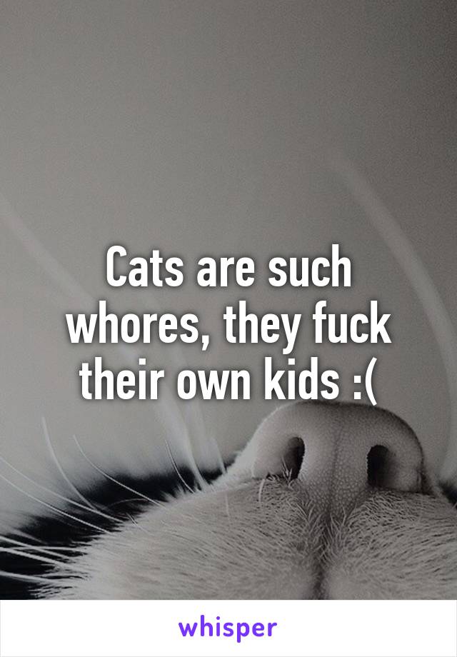 Cats are such whores, they fuck their own kids :(