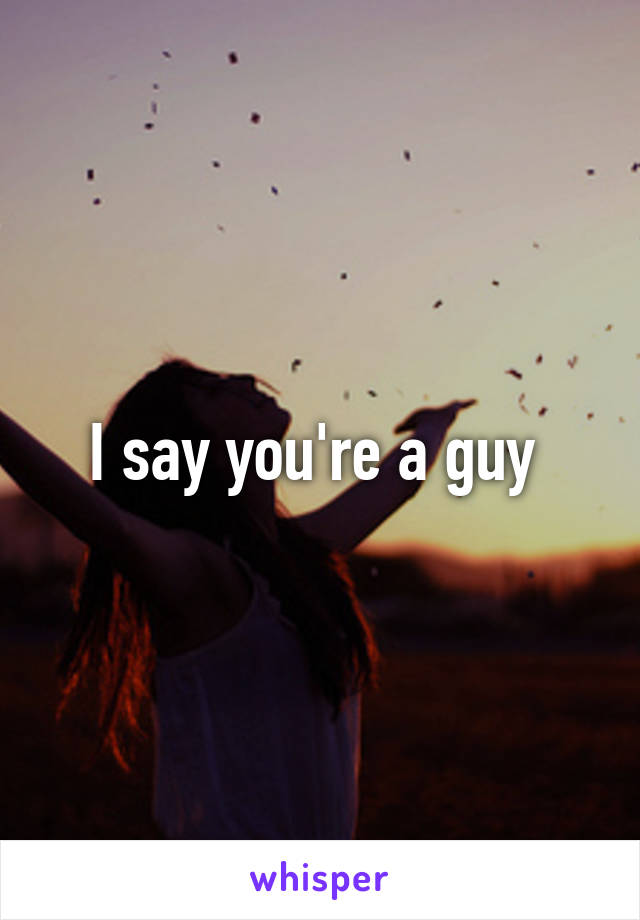 I say you're a guy 