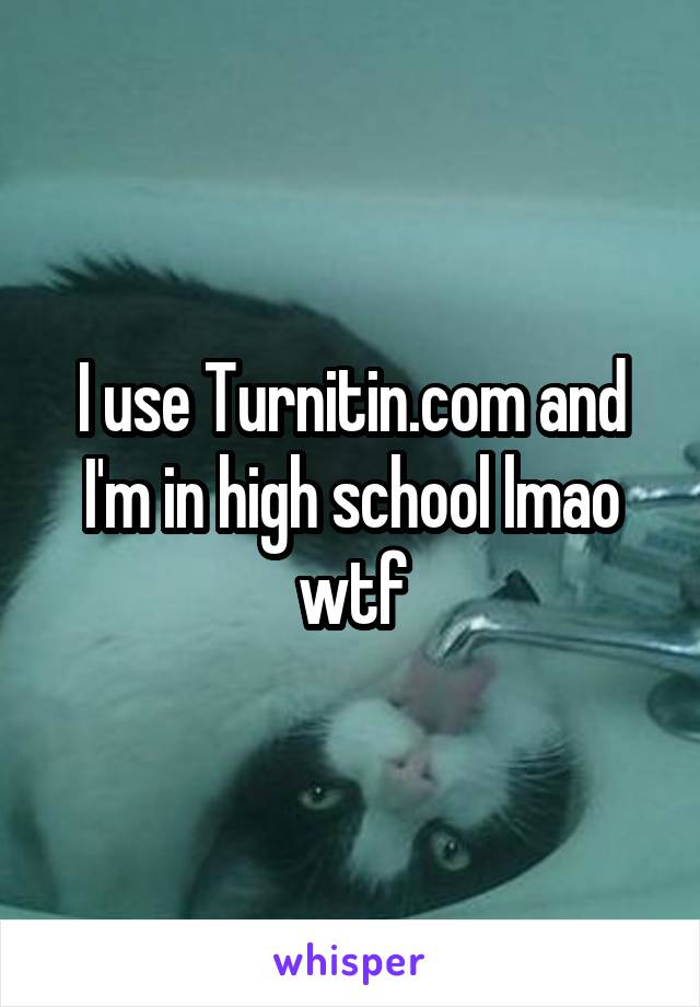 I use Turnitin.com and I'm in high school lmao wtf