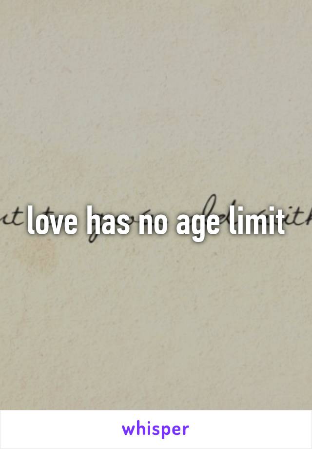 love has no age limit