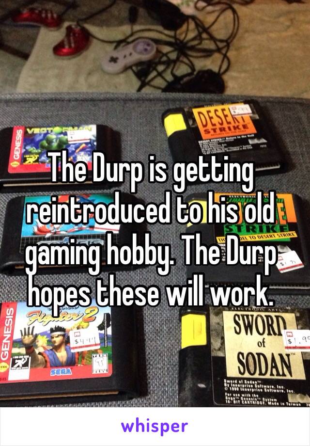 The Durp is getting reintroduced to his old gaming hobby. The Durp hopes these will work.