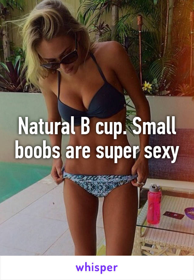 Natural B cup. Small boobs are super sexy