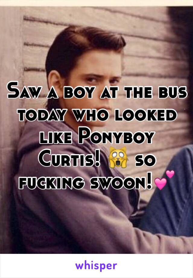 Saw a boy at the bus today who looked like Ponyboy Curtis! 🙀 so fucking swoon!💕