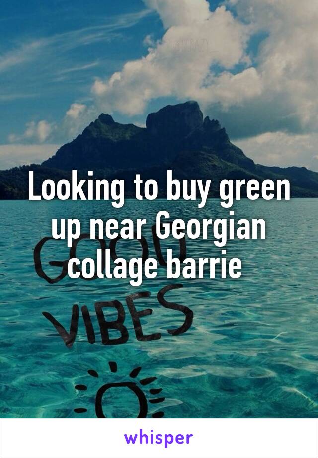 Looking to buy green up near Georgian collage barrie 