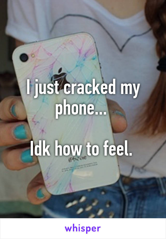 I just cracked my phone... 

Idk how to feel. 