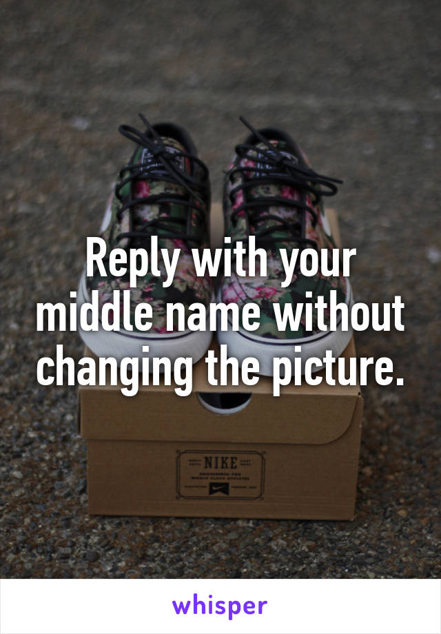 Reply with your middle name without changing the picture.