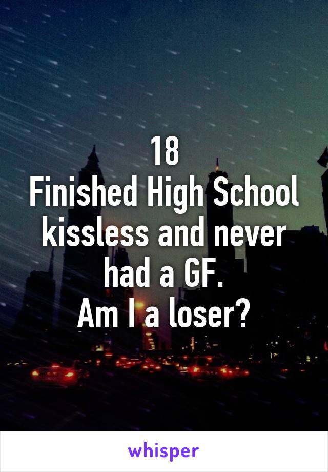 18
Finished High School kissless and never had a GF.
Am I a loser?