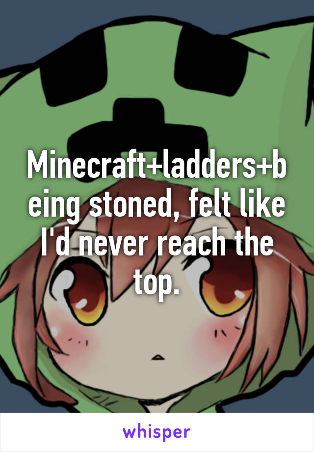 Minecraft+ladders+being stoned, felt like I'd never reach the top.