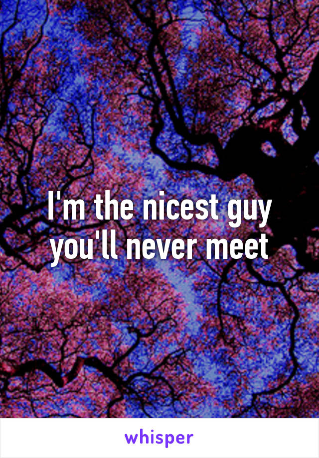 I'm the nicest guy you'll never meet