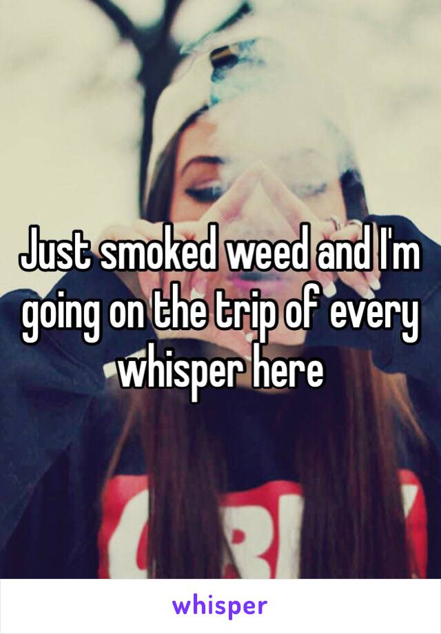 Just smoked weed and I'm going on the trip of every whisper here