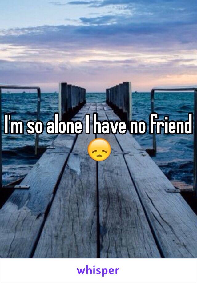 I'm so alone I have no friend 😞 