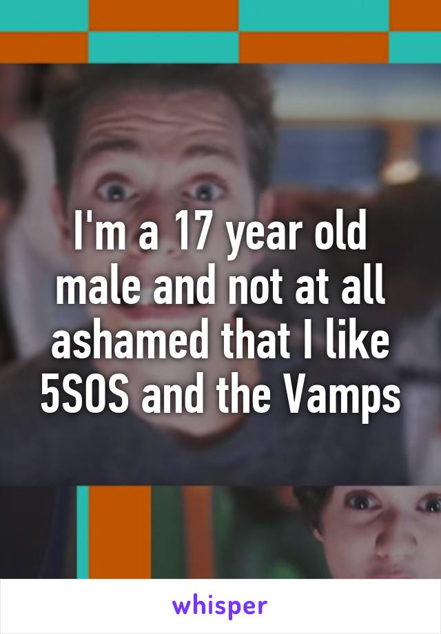 I'm a 17 year old male and not at all ashamed that I like 5SOS and the Vamps