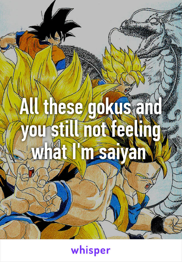 All these gokus and you still not feeling what I'm saiyan 