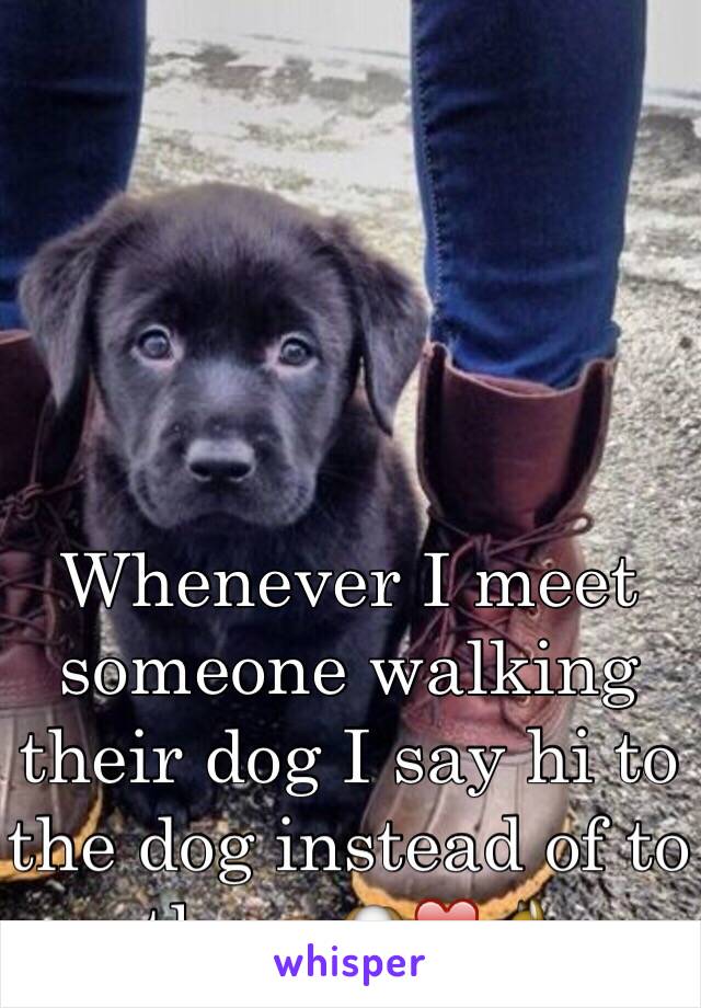 Whenever I meet someone walking their dog I say hi to the dog instead of to them 🐶❤️🐺