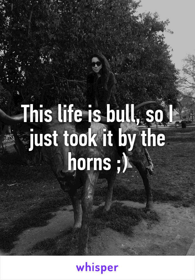 This life is bull, so I just took it by the horns ;)