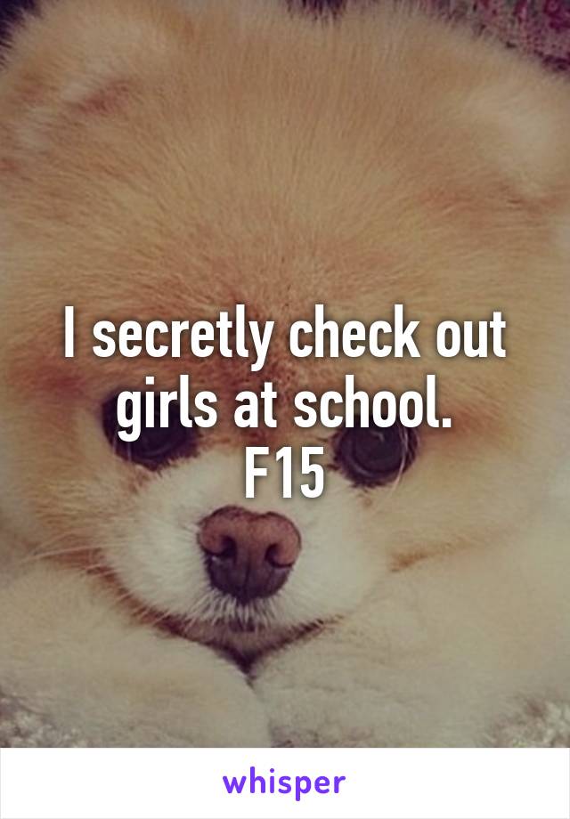 I secretly check out girls at school.
F15