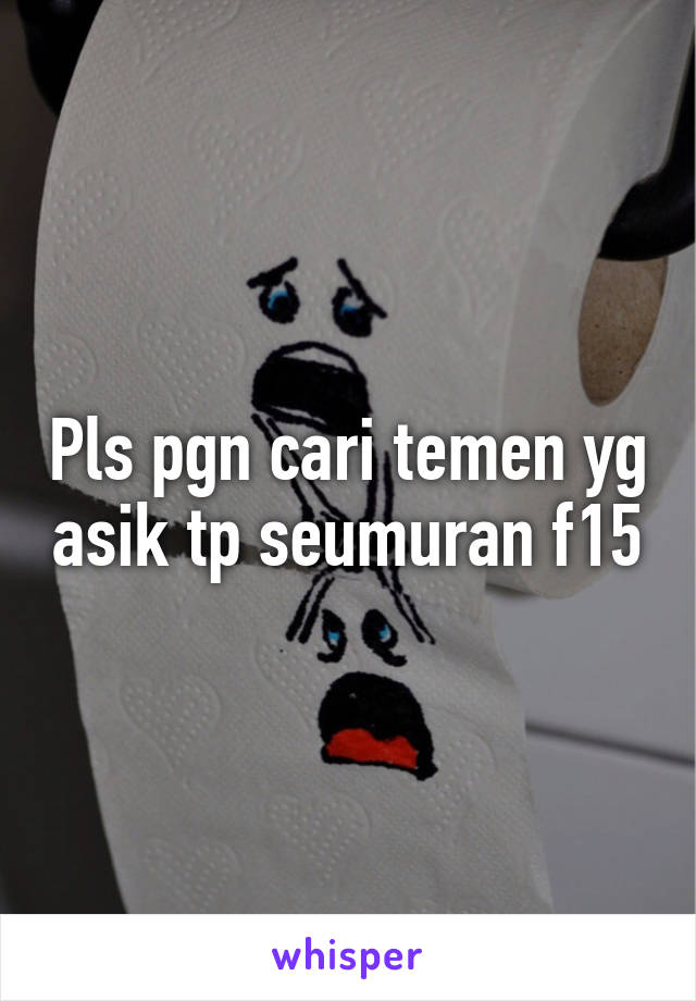 Pls pgn cari temen yg asik tp seumuran f15