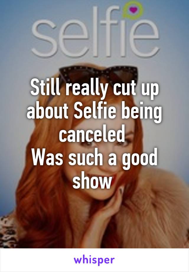 Still really cut up about Selfie being canceled 
Was such a good show 