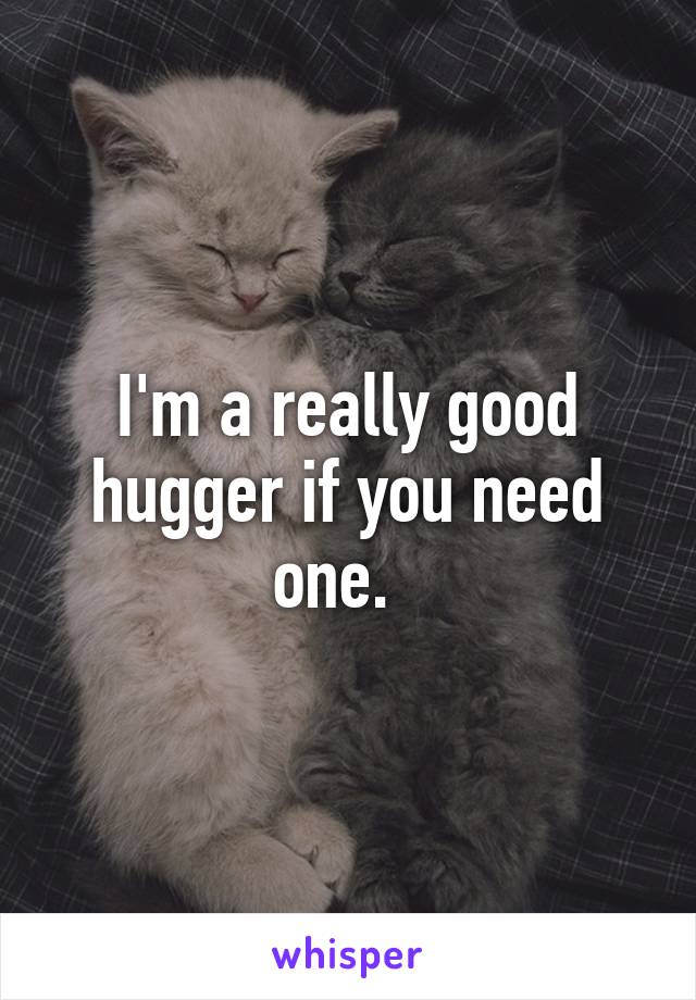 I'm a really good hugger if you need one.  