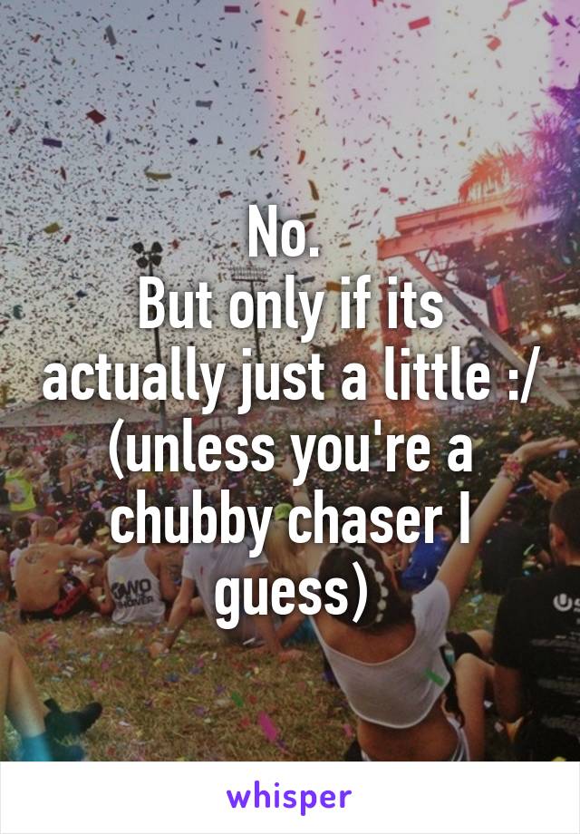 No. 
But only if its actually just a little :/
(unless you're a chubby chaser I guess)