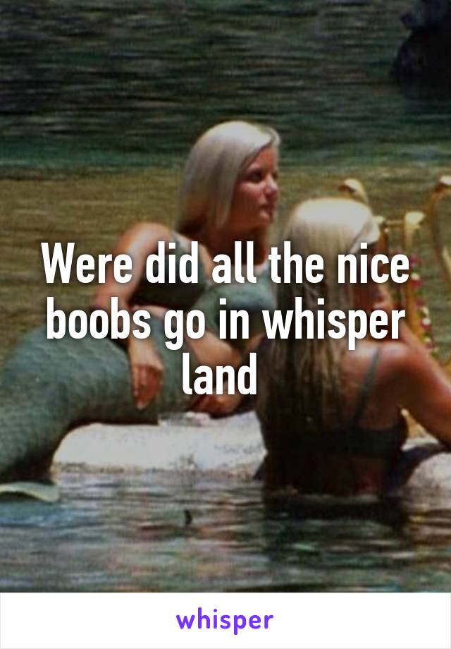 Were did all the nice boobs go in whisper land 