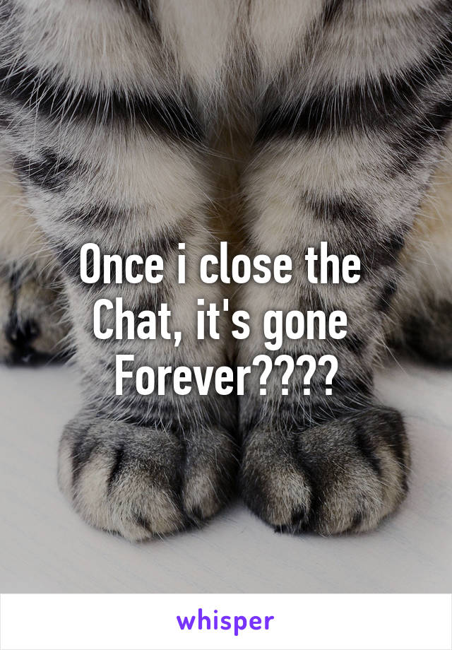 Once i close the 
Chat, it's gone 
Forever????