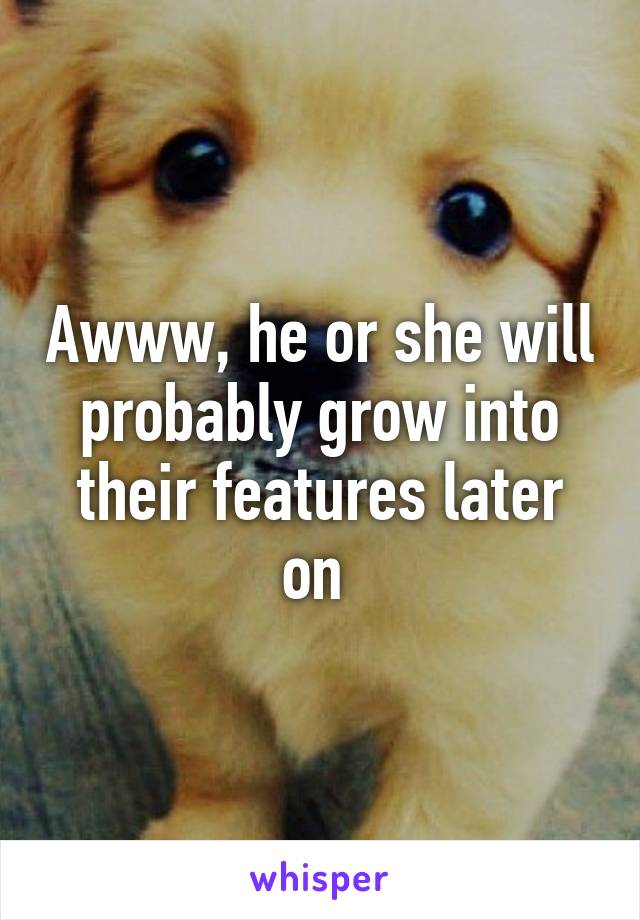 Awww, he or she will probably grow into their features later on 