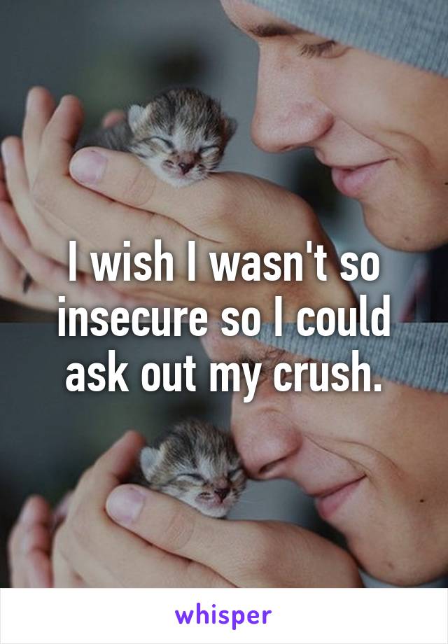 I wish I wasn't so insecure so I could ask out my crush.