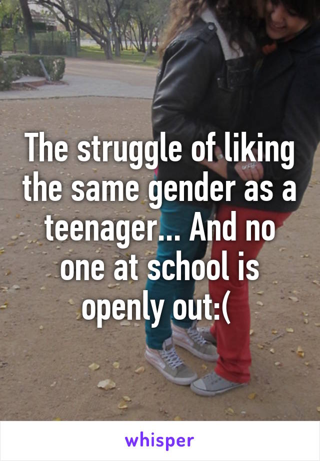 The struggle of liking the same gender as a teenager... And no one at school is openly out:( 