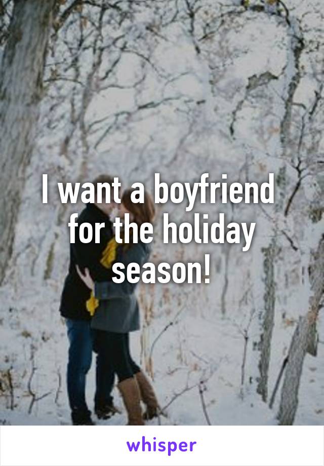 I want a boyfriend 
for the holiday season!