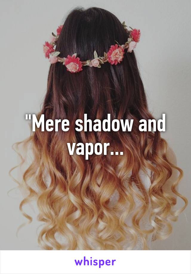 "Mere shadow and vapor...