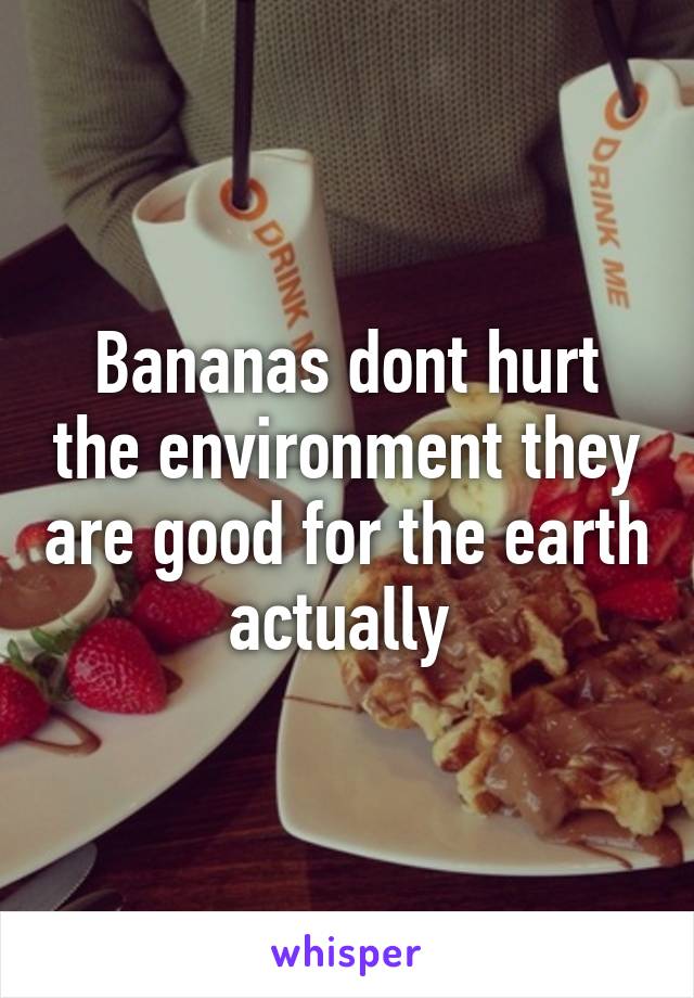 Bananas dont hurt the environment they are good for the earth actually 