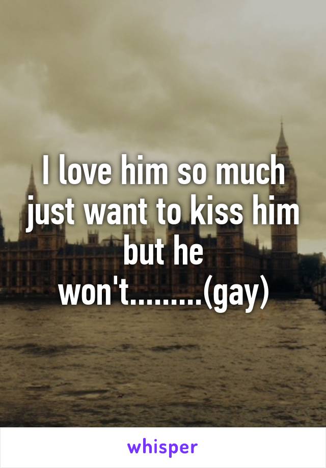 I love him so much just want to kiss him but he won't.........(gay)
